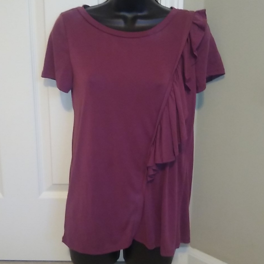 NWOT Short Sleeve Ruffle Tee- Small